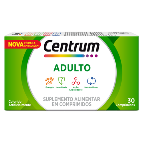 Suplemento Alimentar Centrum Adulto Caixa 30 Comprimidos