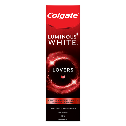 Creme Dental Branqueador Cold Mint Colgate Luminous White Lovers Caixa 70g