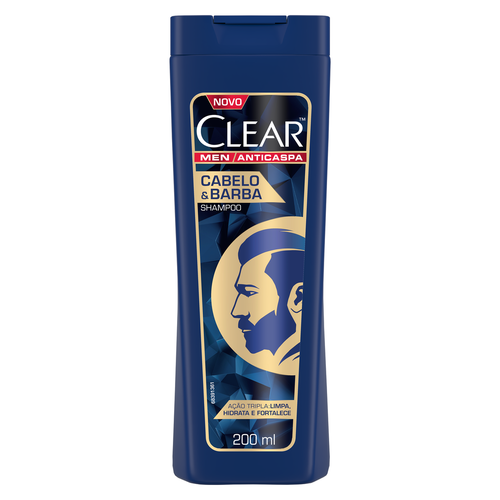 Shampoo Anticaspa Clear Men Cabelo & Barba Frasco 200ml