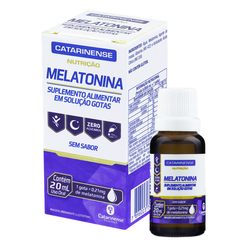 Melatonina sem Sabor Catarinense Pharma Nutrição Caixa 20ml Gotas