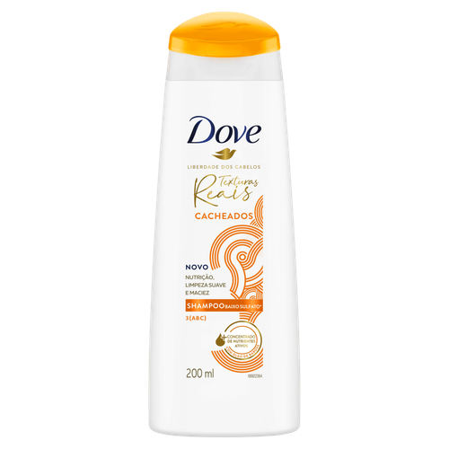 Shampoo Dove Texturas Reais Cacheados Frasco 200ml