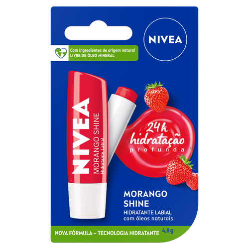 Hidratante Labial Nivea Lip Care Morango 4,8g