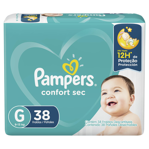 Fralda Pampers Confort Sec G 38 unidades