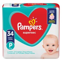 Fralda Pampers Supersec P 34 unidades