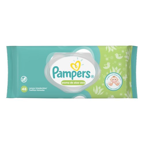 Lenços Umedecidos Pampers Aroma de Aloe Vera 48 unidades