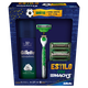 Kit 1 Aparelho Recarregável + 3 Cargas para Barbear Gillette Mach3 Grátis 1 Espuma de Barbear Sensitive 56g