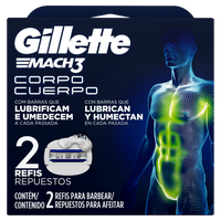 Carga de Aparelho Corpo Gillette Mach3 2 Unidades