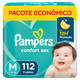 Fralda Descartável Infantil Pampers Confort Sec M Pacote Econômico 112 Unidades