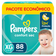 Fralda Descartável Infantil Pampers Confort Sec XG Pacote Econômico 88 Unidades