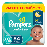 Fralda Descartável Infantil Pampers Confort Sec XXG Pacote Econômico 84 Unidades