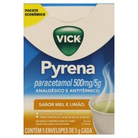 Vick Pyrena Chá Mel e Limão 5 envelopes 5g