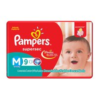 Fralda Pampers Supersec M 9 unidades