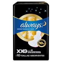 Absorvente Always Noites Tranquilas Seca com abas hiper longo 10 unidades