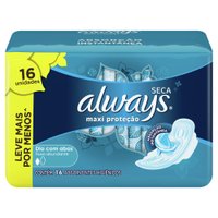 Absorvente Always Maxi proteção Seca com abas 16 unidades