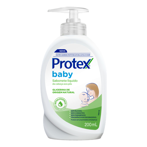 Sabonete Líquido de Glicerina da Cabeça aos Pés Protex Baby Frasco 200ml