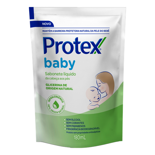 Sabonete Líquido de Glicerina da Cabeça aos Pés Protex Baby Sachê 180ml