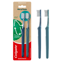 Escova Dental Macia Colgate Recyclean Cabeça Compacta 2 Unidades