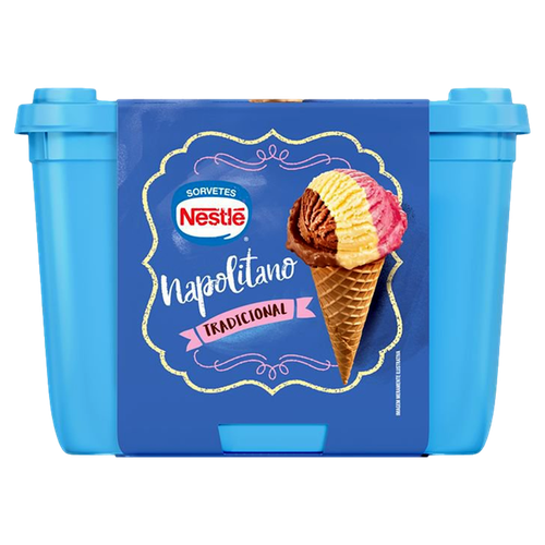 Sorvete Napolitano Tradicional Nestlé Pote 1,5l