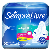 Absorvente Sempre Livre Adapt Max Com Abas 8 unidades