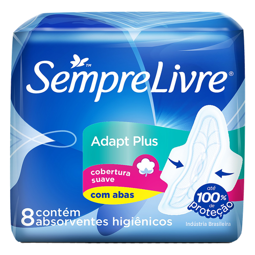 Absorvente Sempre Livre Adapt Max Com Abas 8 unidades