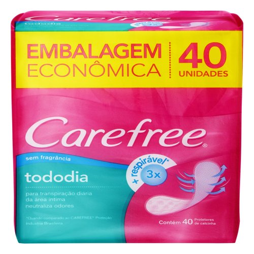 Absorvente Carefree Protetor Diario Brisa Com Perfume Sem Abas 40 unidades