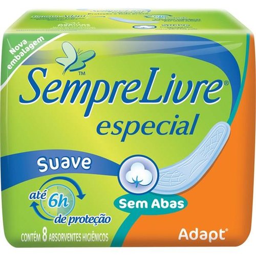 Absorvente Sempre Livre Especial Adapt Toque Suave Sem Abas 8 unidades