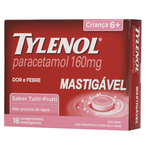 Tylenol 160mg 18 comprimidos mastigáveis