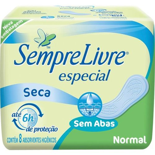 Absorvente Sempre Livre Especial Suave Normal Sem Abas 8 unidades