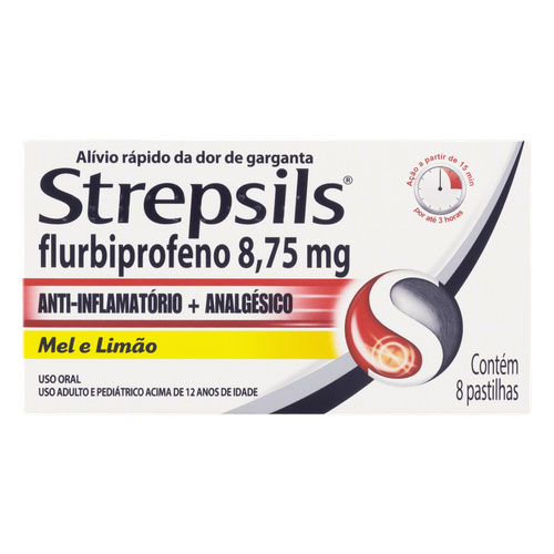 Strepsils Pastilha Sabor Mel e Limão 8 pastilhas