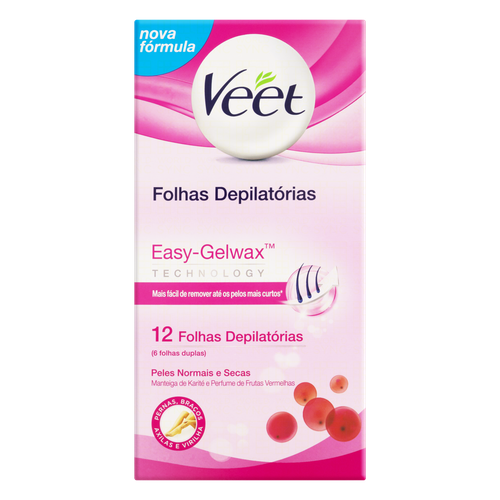 Folha Depilatória Corporal Veet Pele Normal a Seca 12 unidades