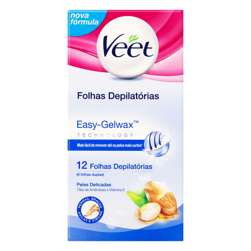 Folha Depilatória Corporal Veet Peles Delicadas 12 unidades