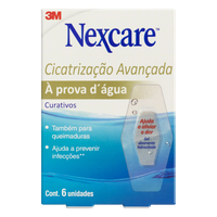 Curativo à Prova d'Água Cicatrização Avançada Nexcare 26mm x 57mm Caixa 6 Unidades