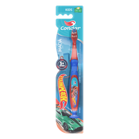 Escova Dental Condor Hot Wheels Macia 5 anos com Capa Protetora 1 unidade 