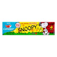 Gel Dental Infantil Condor Snoopy Bambinos 1 Sem Flúor Sabor Morango 50g