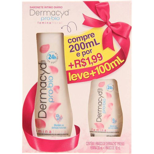 Kit Sabonete Líquido Íntimo Dermacyd Femina Floral 200ml + 100ml