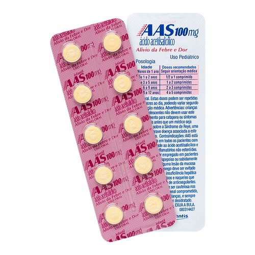 AAS Infantil 100mg 10 comprimidos