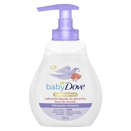 Sabonete Líquido de Glicerina Hidratação Relaxante Dove Baby Hora de Dormir Frasco 200ml