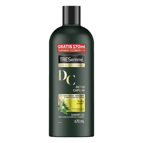 Shampoo Tresemmé Detox Capilar Frasco 670ml Grátis 170ml Tamanho Econômico