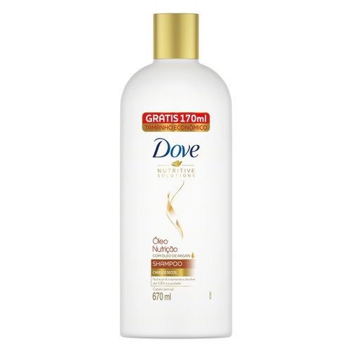 Shampoo Dove Nutritive Solutions Óleo Nutrição Frasco 670ml Grátis 170ml Tamanho Econômico