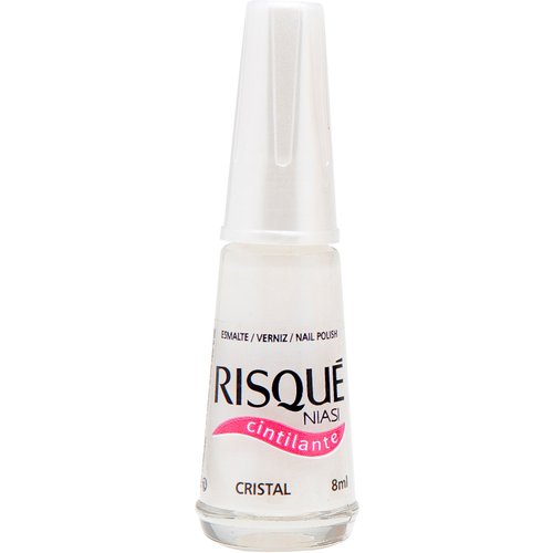 Esmalte Risqué Branco Cintilante Cristal 8ml