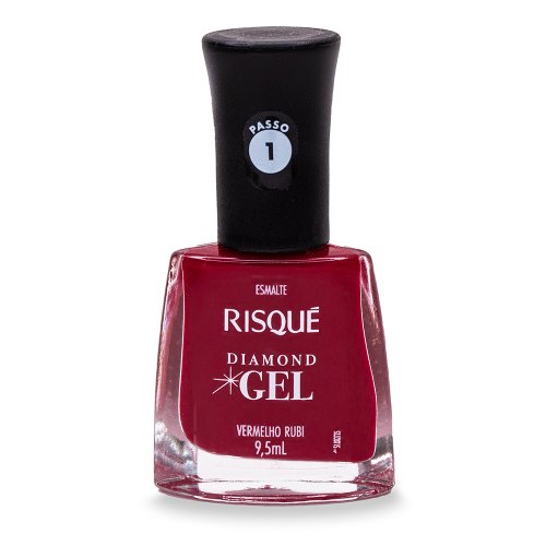 Esmalte Risqué Diamond Gel Vermelho Rubi 9,5ml