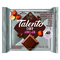 Chocolate Garoto Talento Diet Ao Leite Com Avelãs 25g