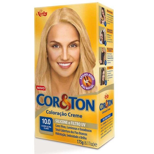 Coloração Creme Cor & Ton 10.0 Louro Ultra Claro 50g