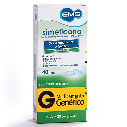 Simeticona Genérico EMS 40mg 20 comprimidos