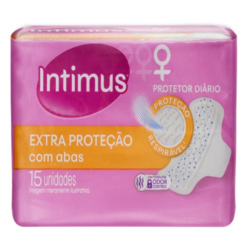 Protetor Diário Intimus Extra Proteção c/Abas 15 unidades