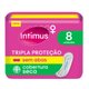 Absorvente Intimus Gel Tripla Proteção sem abas, seca 8 unidades