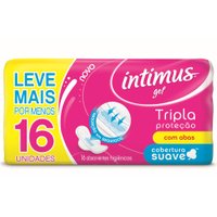 Absorvente Intimus Gel Suave Natural Com Abas 16 unidades