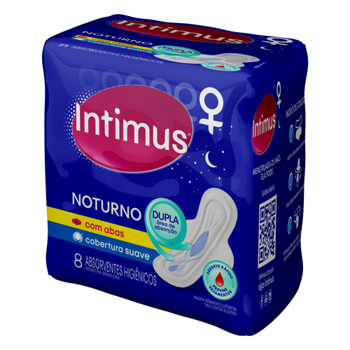 Absorvente Intimus Gel Noturno Suave Com Abas 8 unidades