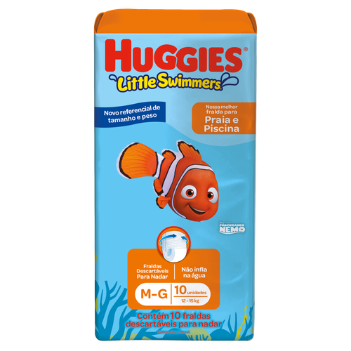 Fralda Descartável Infantil Praia & Piscina Huggies Little Swimmers M-G Pacote 10 Unidades