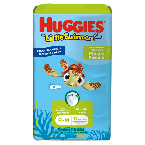 Fralda Descartável Infantil Praia & Piscina Huggies Little Swimmers P-M Pacote 11 Unidades